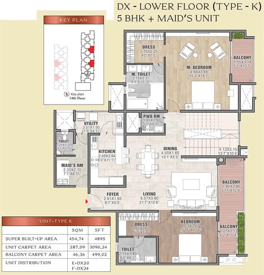 Duplex 5BHK+Maids Lower 4895 - Brigade Insignia Yelahanka