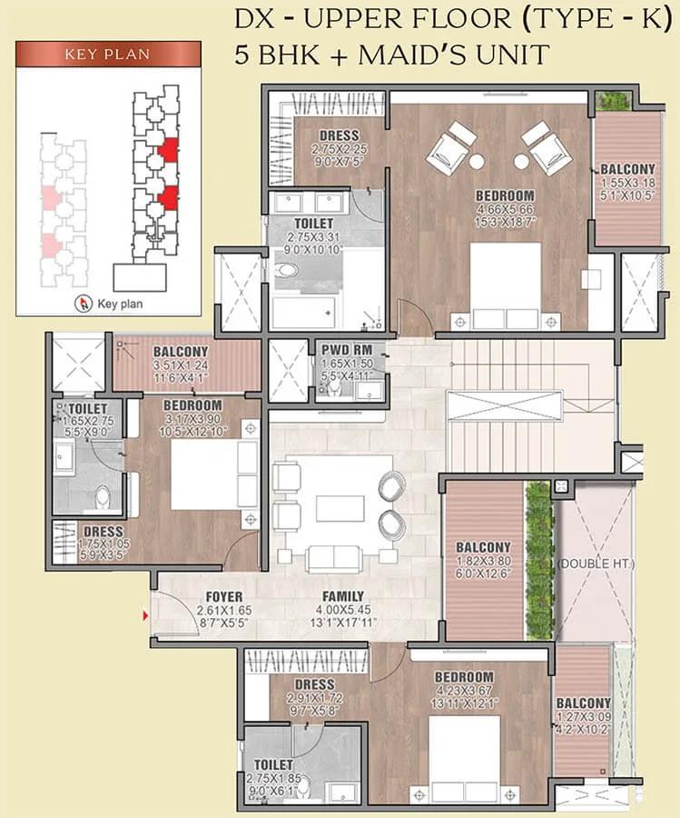 Duplex 5BHK+Maids Upper 4895 - Brigade Insignia Yelahanka