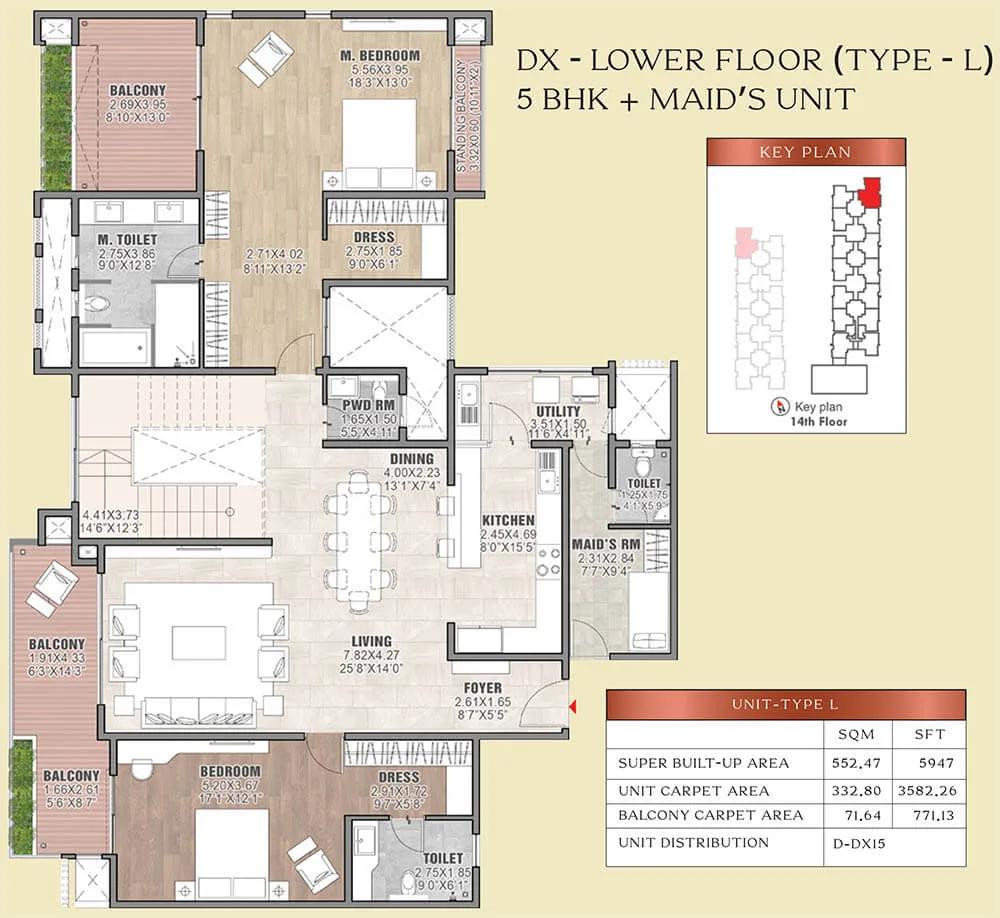 Duplex 5BHK+Maids Lower 5947 - Brigade Insignia Yelahanka