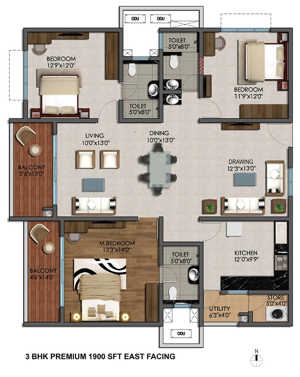 Cybercity Marina Skies 3-bhk-premium-1900