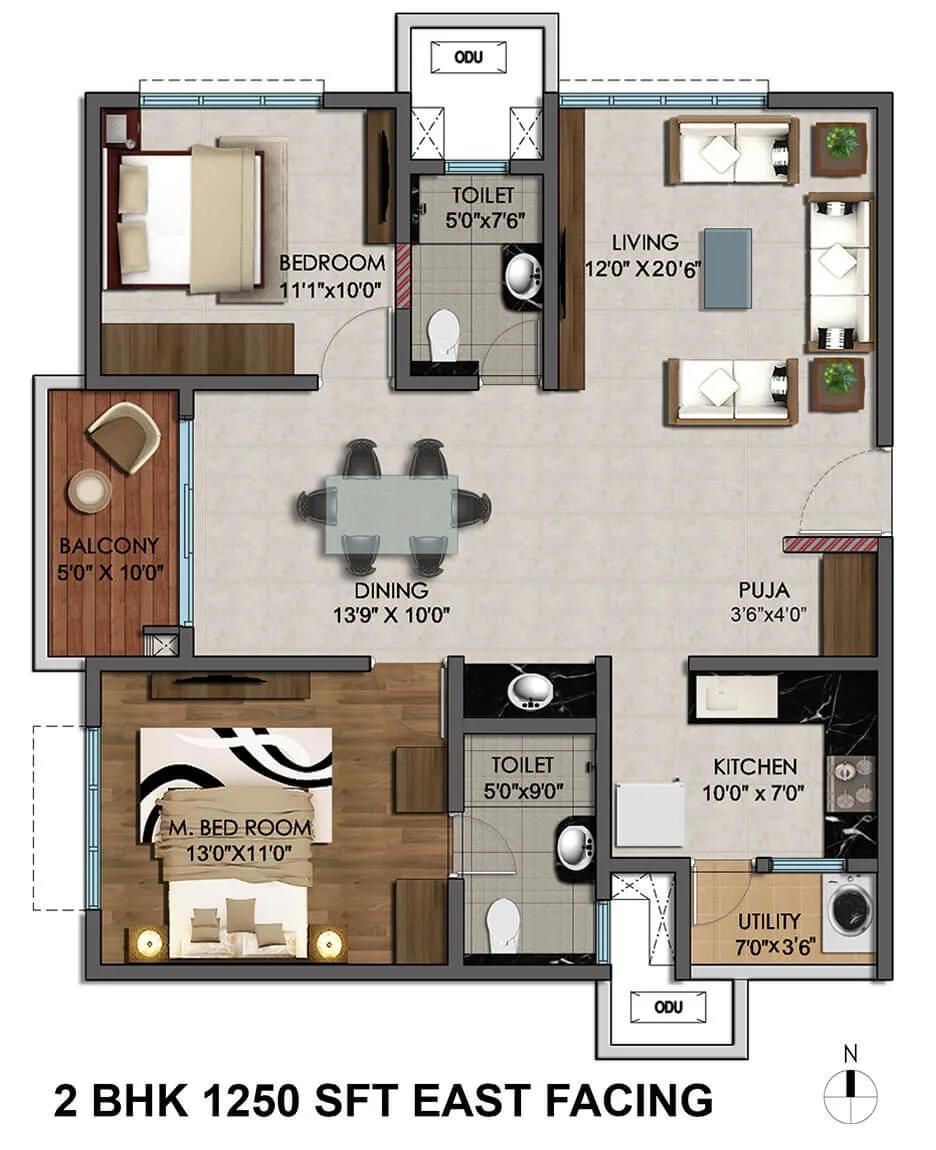 Cybercity Marina Skies 2-bhk-1250-sft