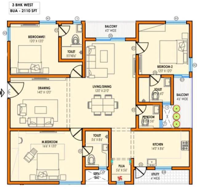 2110 - 3 BHK - Vasavi Atlantis Hyderabad