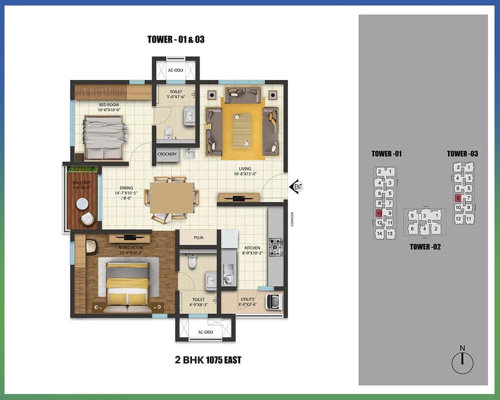 1075 2BHK - Cybercity Westbrook