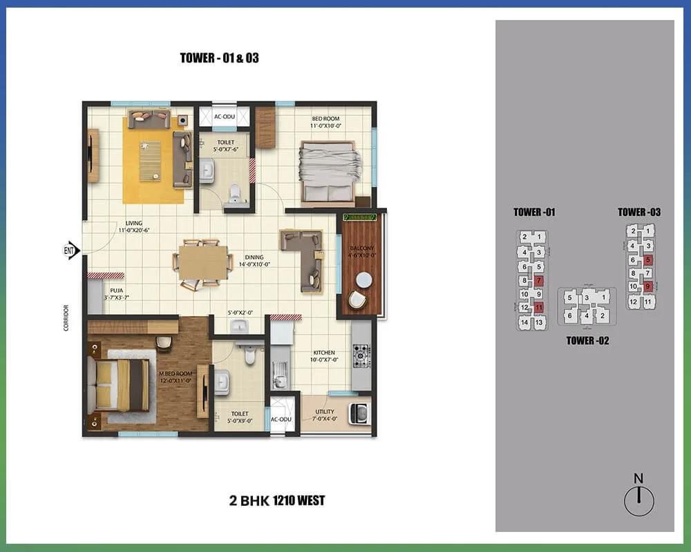 1210 2BHK - Cybercity Westbrook