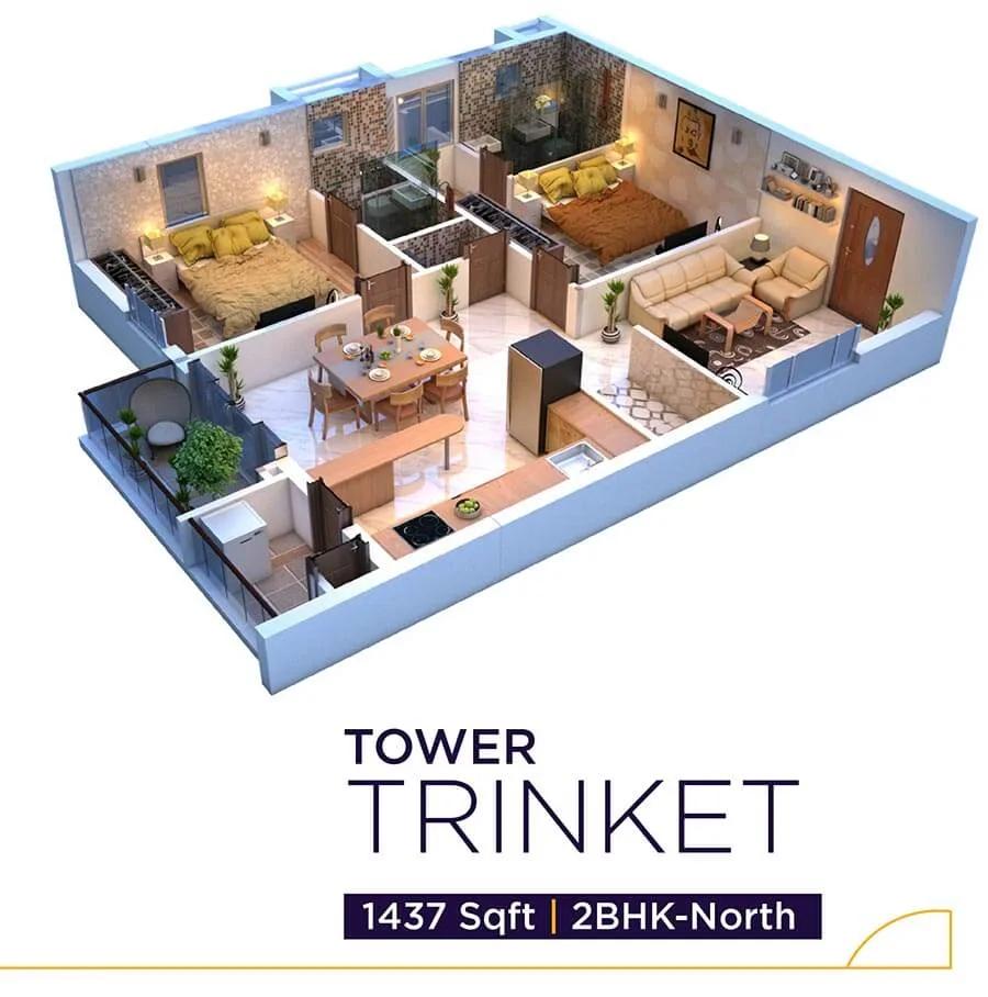 1437 2BHK - Vaishnavi Houdini Hyderabad