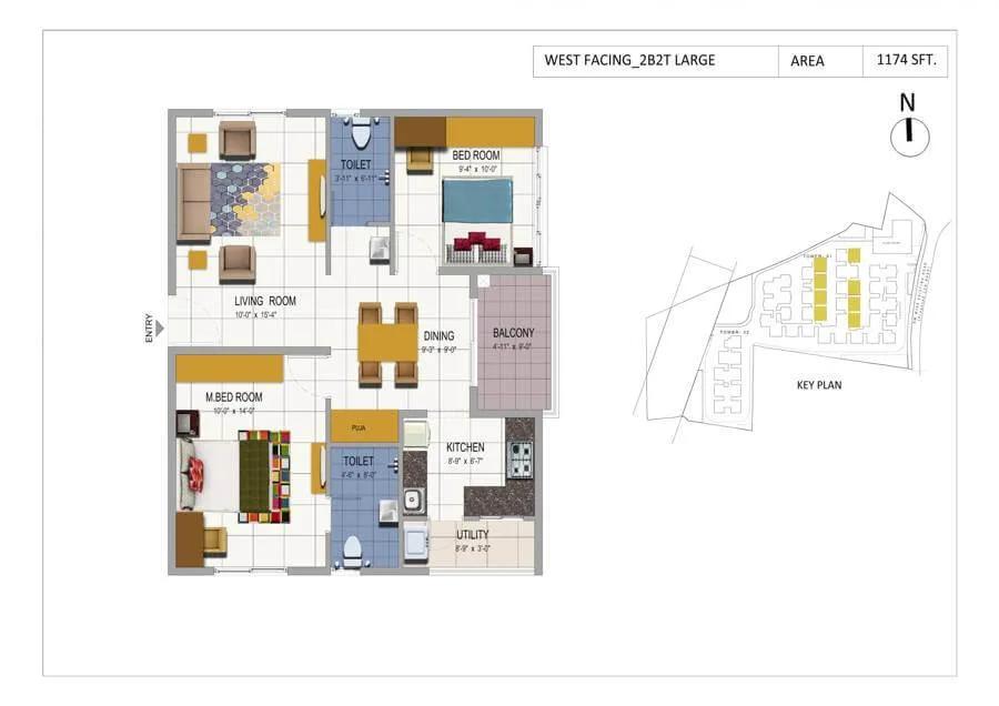 2 BHK West Urbanrise The Happening Heights