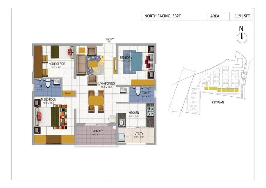 3 BHK North Urbanrise The Happening Heights