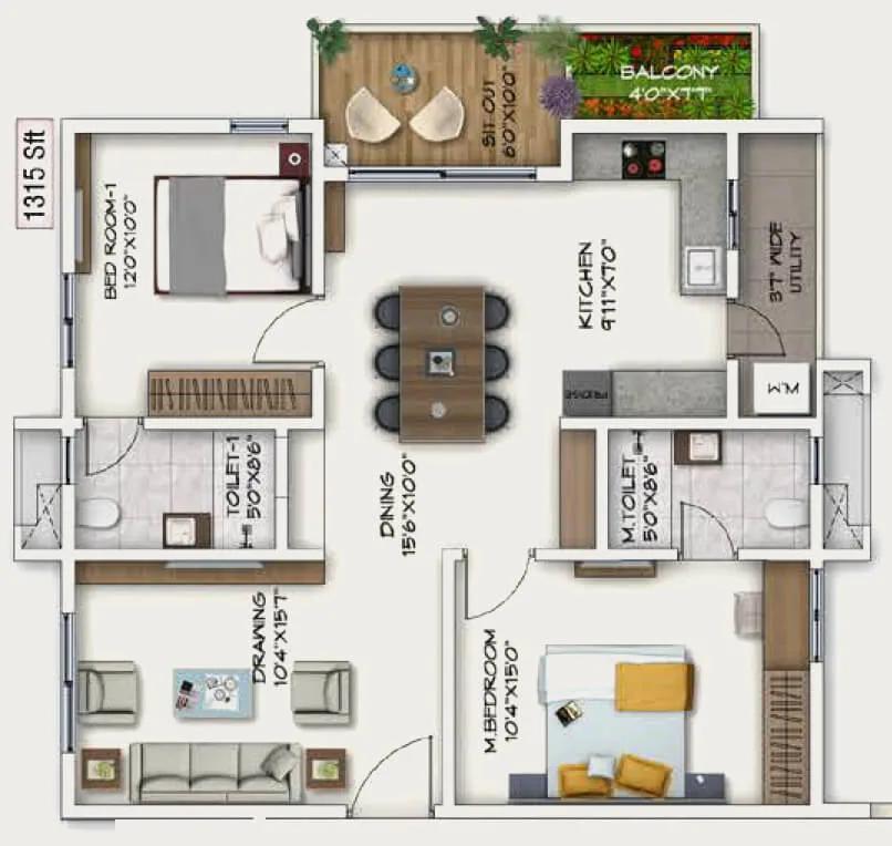 1315 2BHK - Sukhii Ubuntu