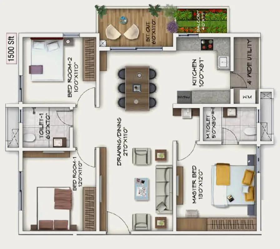 1500 3BHK - Sukhii Ubuntu