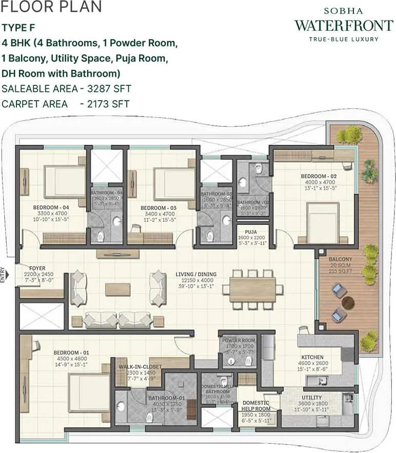 3287 4BHK - Sobha Waterfront Hyderabad