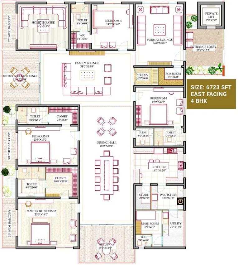 6723 4BHK - Western Marina Hyderabad