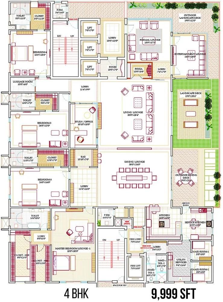 9999 4BHK - Western Marina Hyderabad