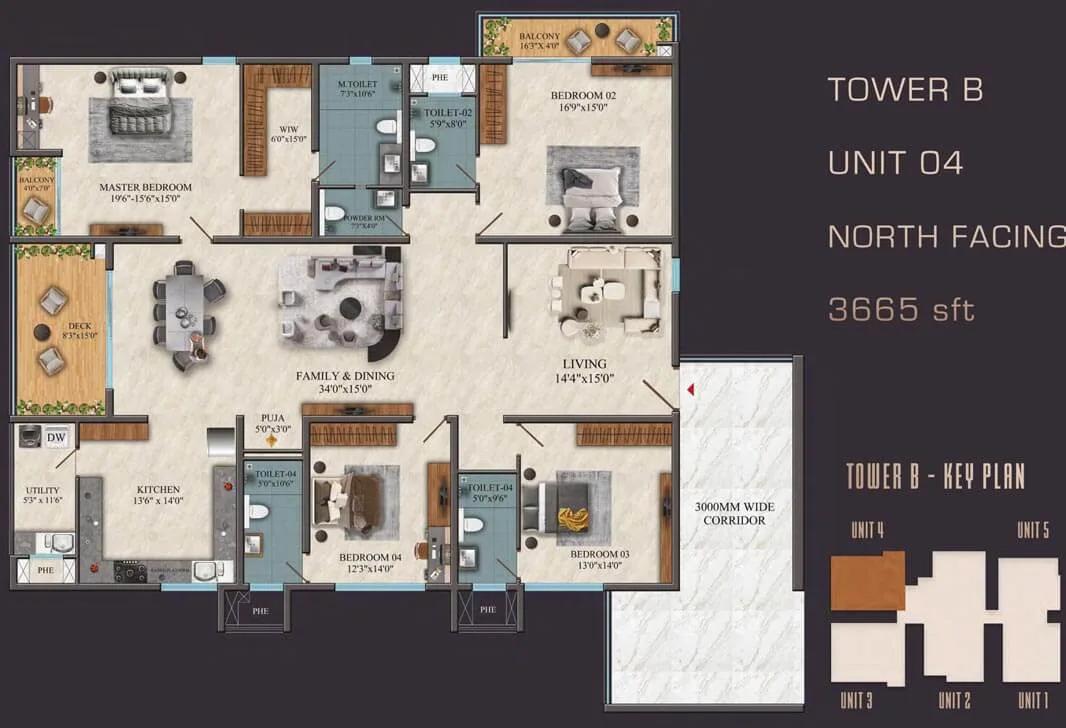 3665 4bhk b sas diamond towers