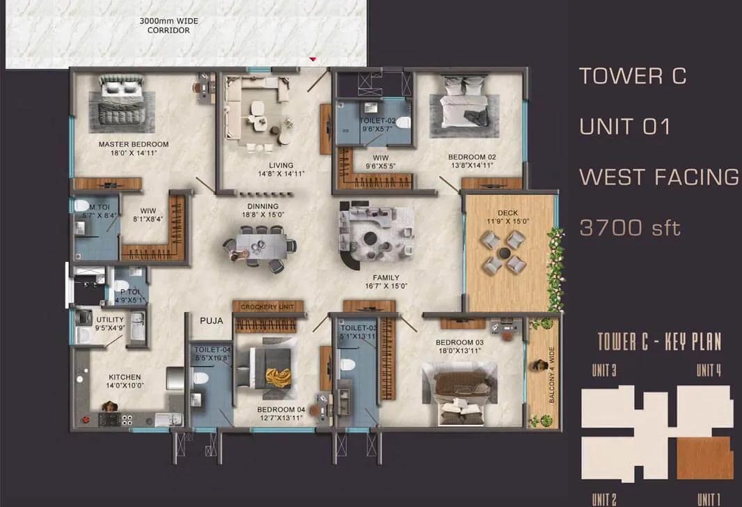 3700 4bhk c sas diamond towers