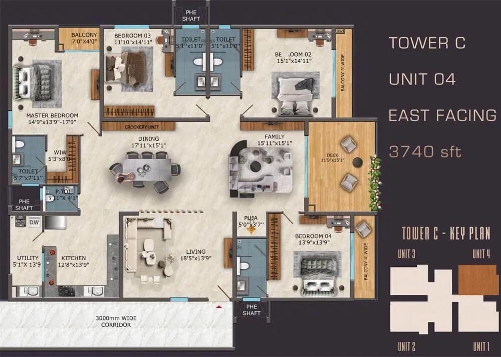 3740 4bhk c sas diamond towers