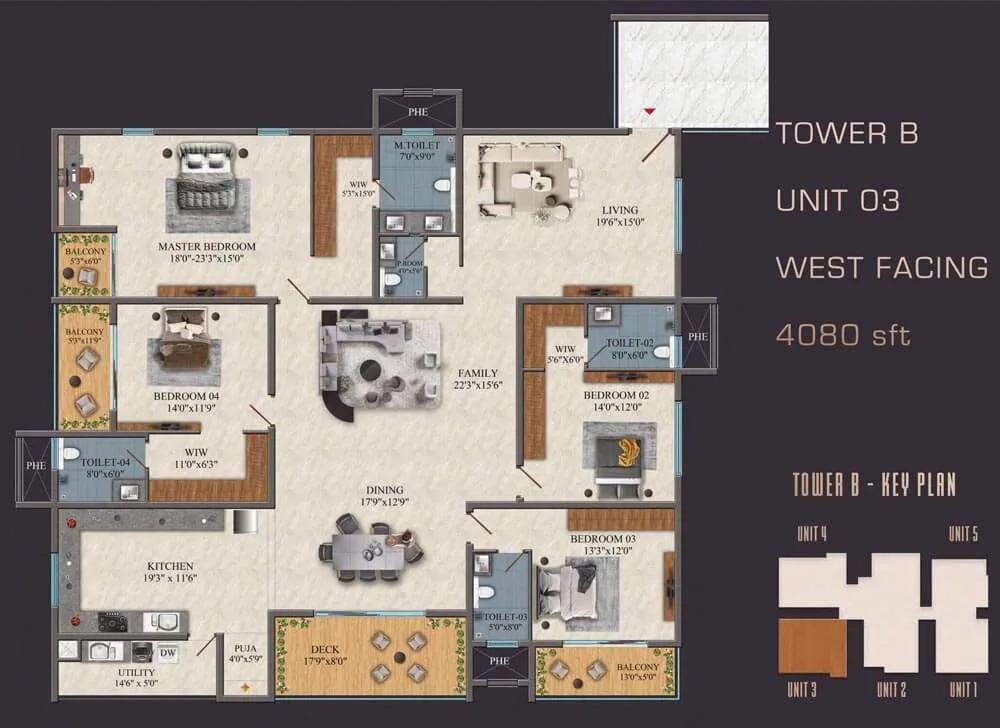4080 4bhk b sas diamond towers