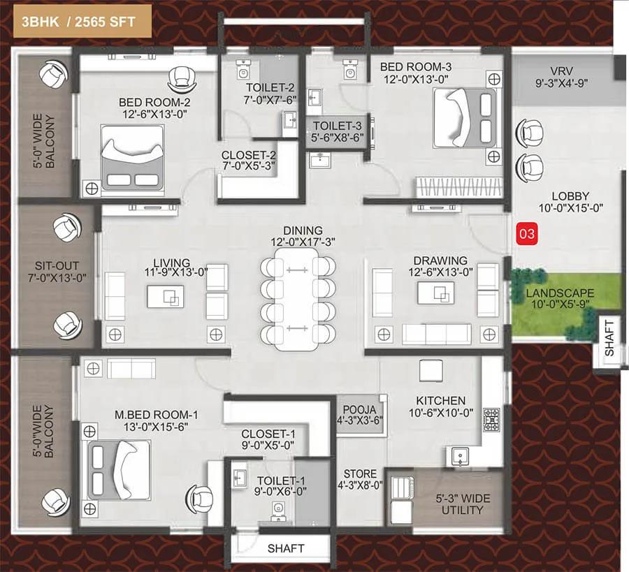 3bhk 2565 team4 arka by team4 lifespaces