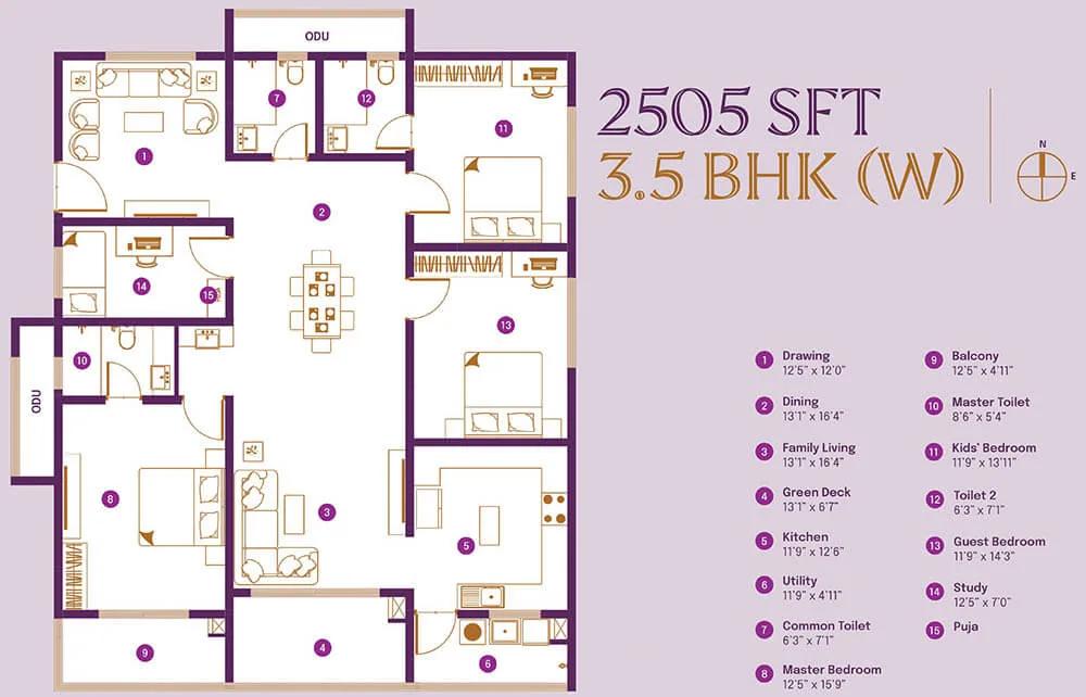 3.5BHK 2505 - ASBL Landmark