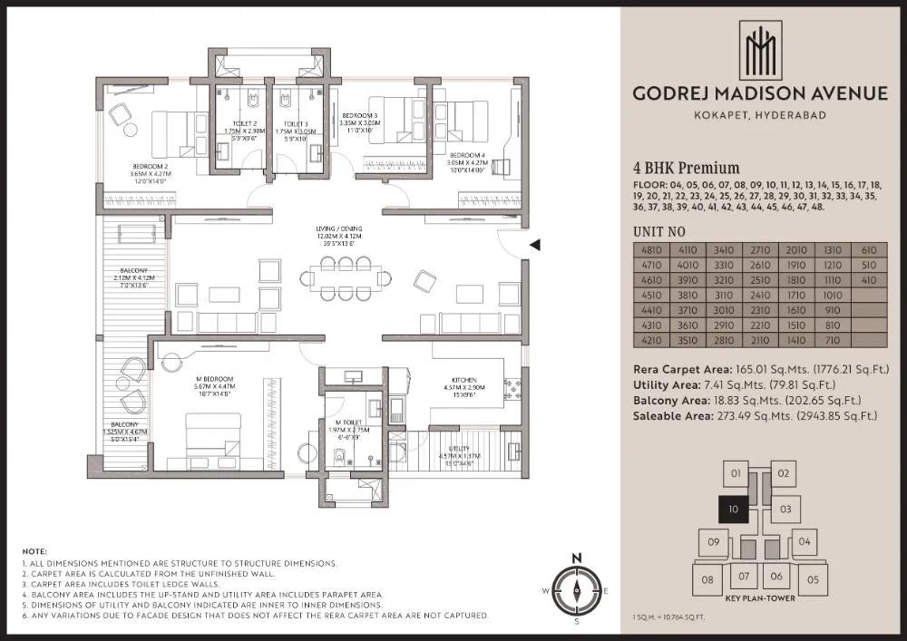 4BHK Premium 2943 - Godrej Madison Avenue