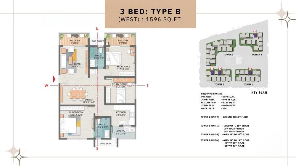 3BHK 1596 - Prestige Spring Heights