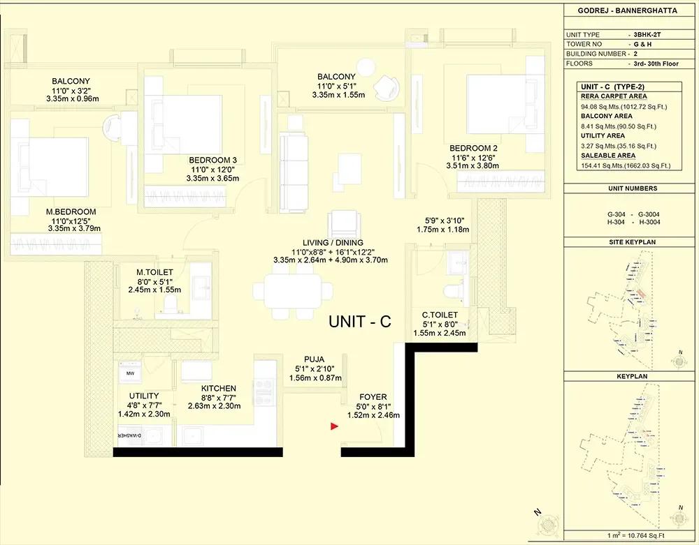 3bhk 1662 godrej vanantara bannerghatta