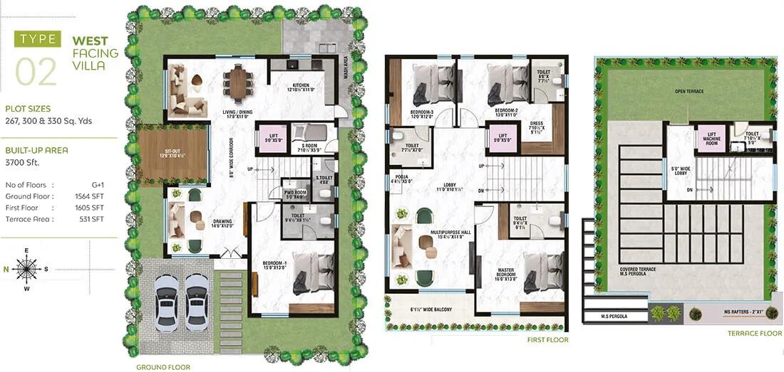 4BHK Duplex 3700 West - IRA The Square Villas