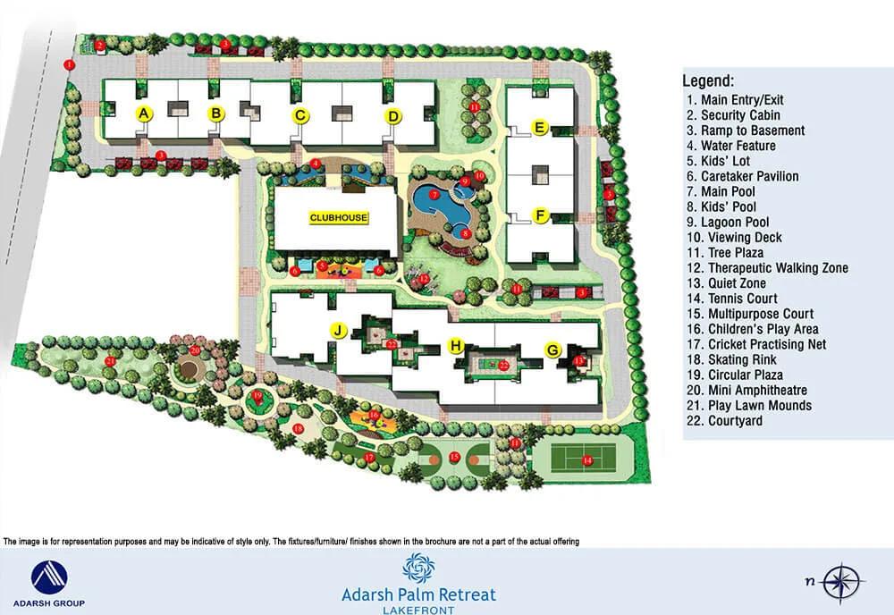 Master Plan - Adarsh Palm Retreat Lake Front