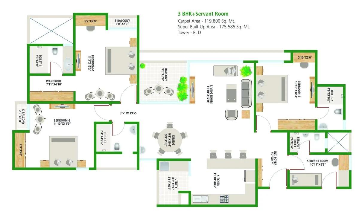 3.5 BHK – Alembic Urban Forest