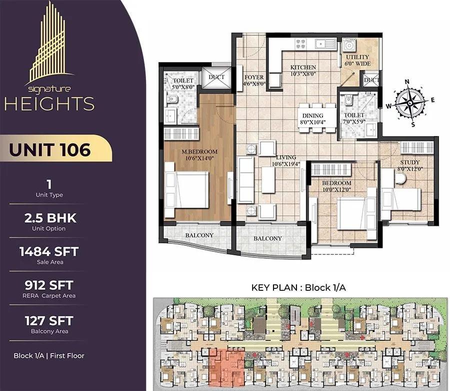 2.5BHK 1484 - Signature Heights