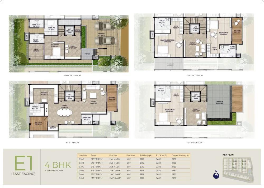 4BHK-Maids 3682 - NCC Urban Retreat Villas