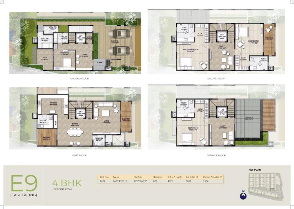 4BHK-Maids 3833 - NCC Urban Retreat Villas