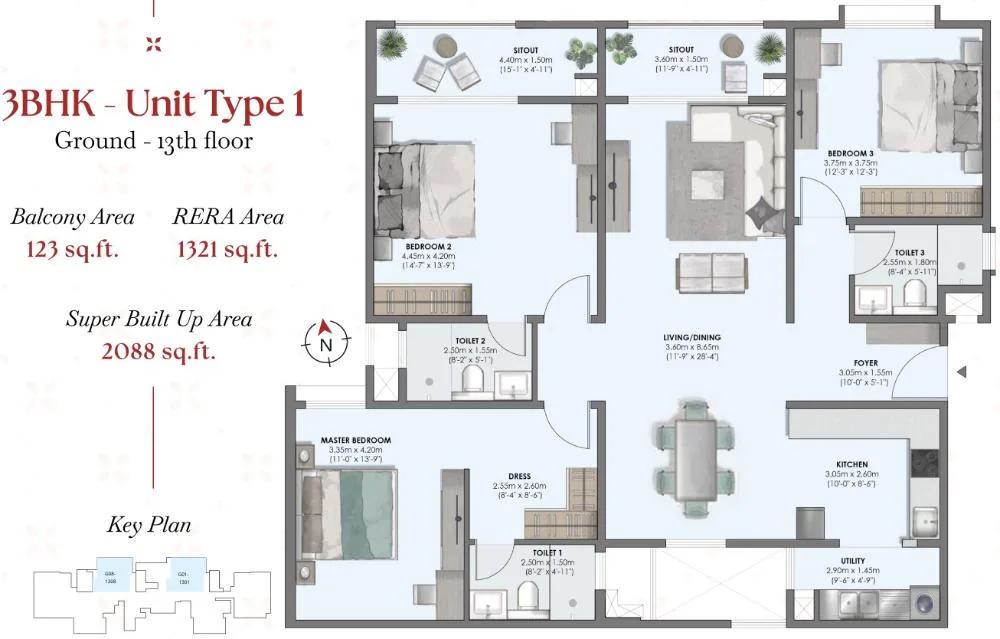 3BHK 2088 - Suyug Saffron Sarjapur