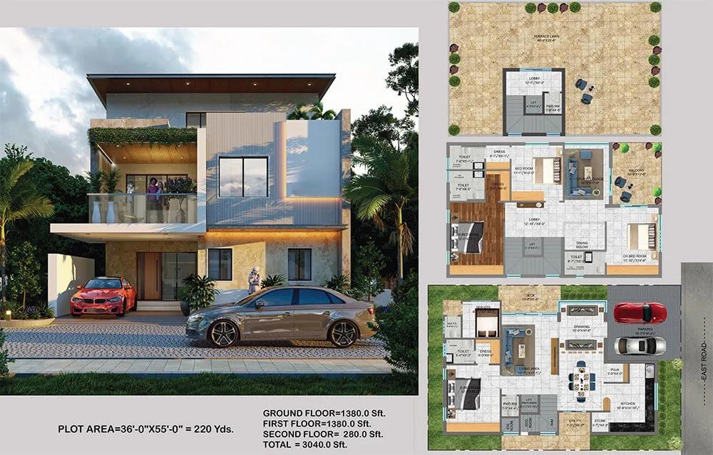 4BHK 3040 East - Abinandana Vrinda Villas