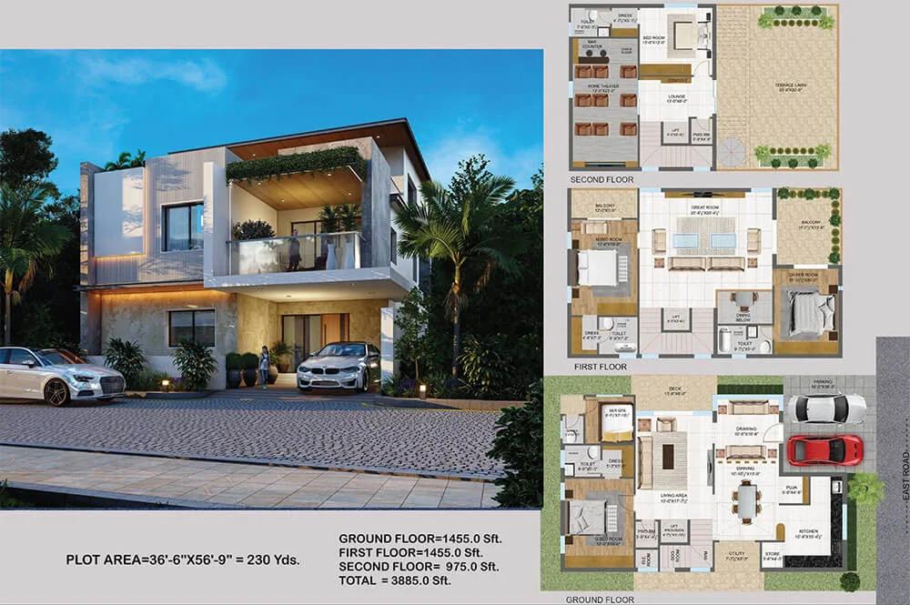 4BHK 3885 East Home Theater - Abinandana Vrinda Villas