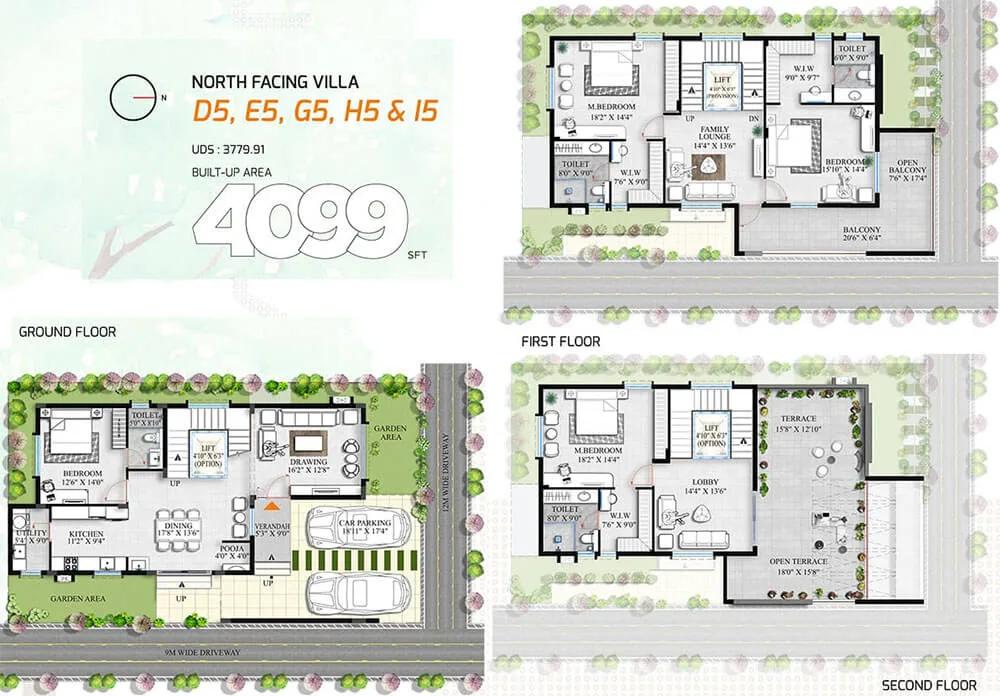 4BHK 4099 North - Allure Avani Villas