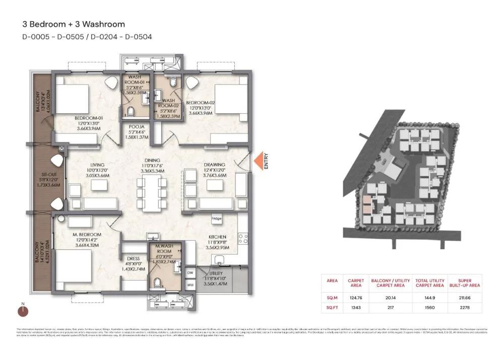 3BHK+3T 2278 - Brigade Manor Moti Nagar Hyderabad