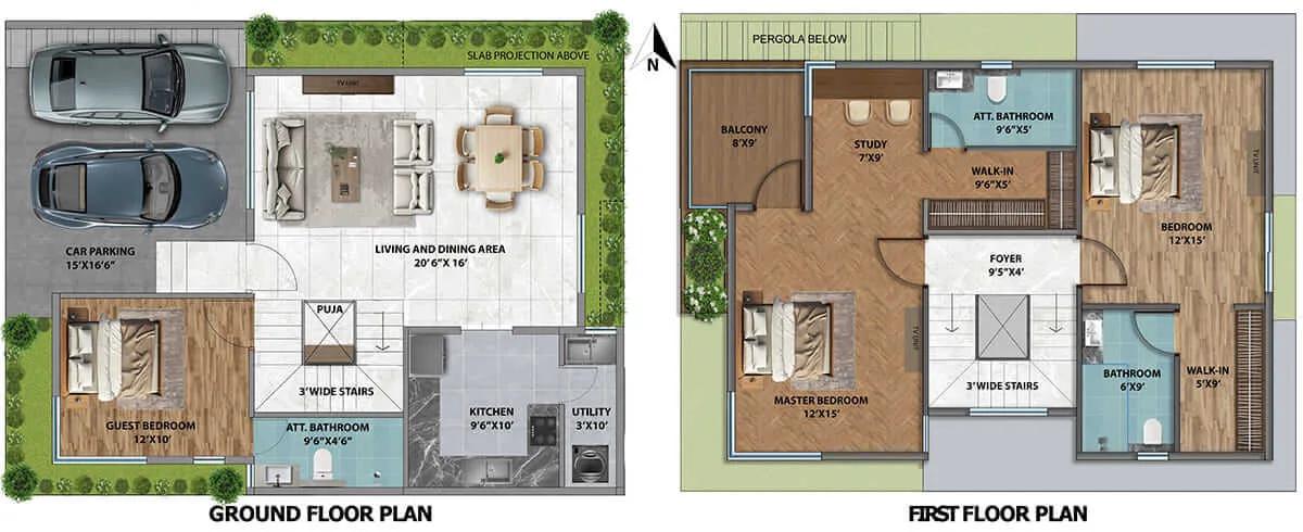 4bhk villa 3150 g f hpr shades of green villas in kannuru hennur