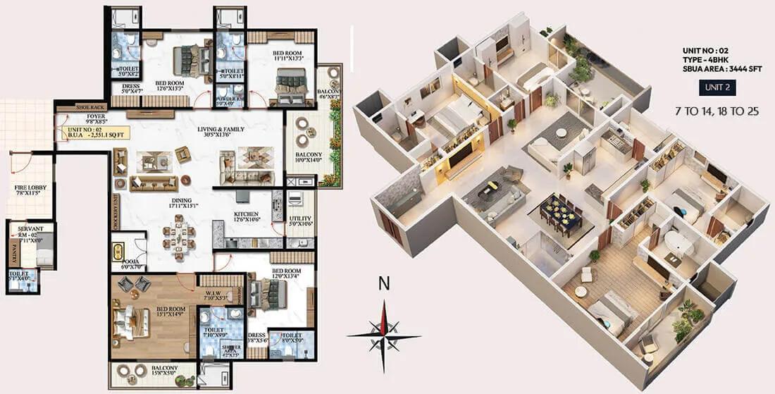 4bhk 3444 melange one by vaishnodevi