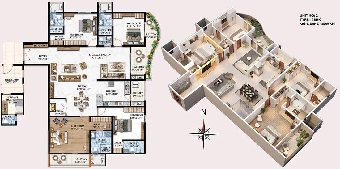 4bhk 3455 melange one by vaishnodevi