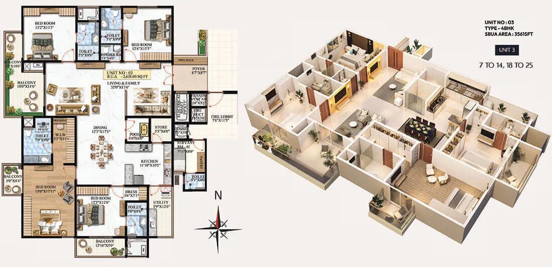4bhk 3561 melange one by vaishnodevi