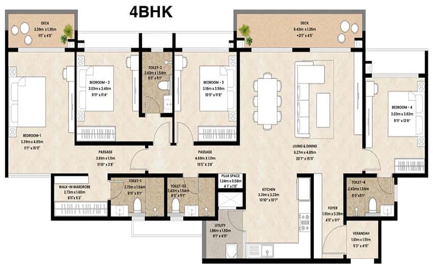 4BHK - Mahindra Blossom Whitefield