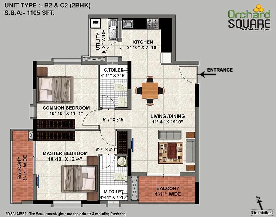 2 BHK – B2 – 1105 – Valmark Orchard Square