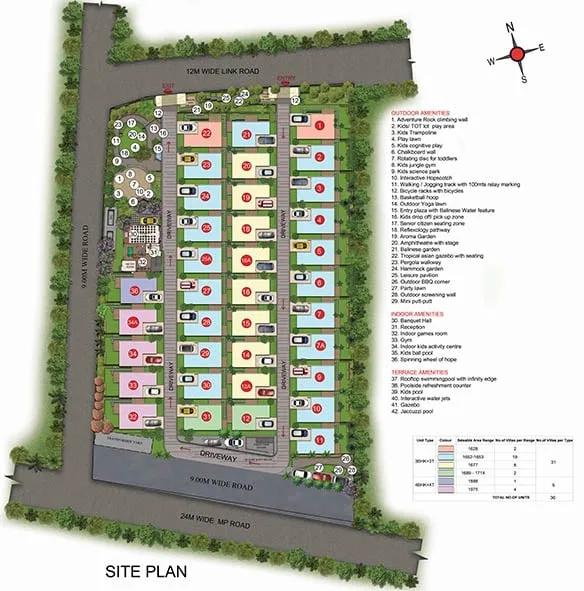 Site Plan - CasaGrand Florella Villas Sarjapur