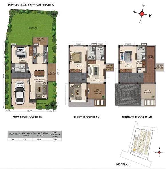 4 BHK East Facing 1 - CasaGrand Florella Villas Sarjapur