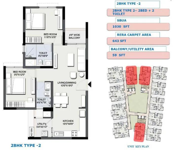 2BHK-Compact - Sipani Samuha Tumkur Road