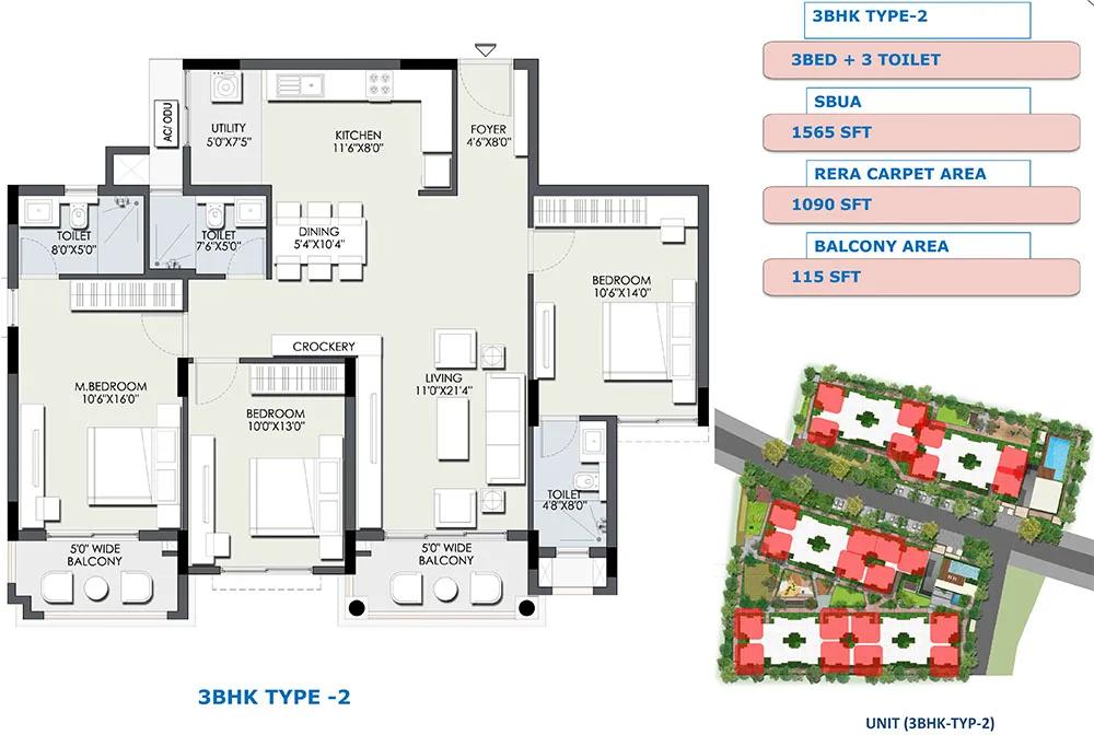 2BHK-1215-Ajmera-IRIS-Electronic-City