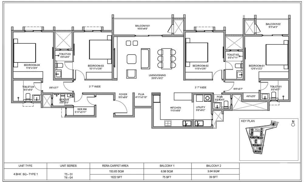 4BHK-Maids 1622 - Birla Evara Birla Sarjapur Apartments