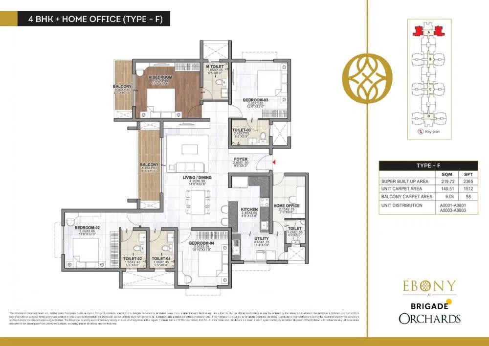 4BHK Home Office 2365 - Ebony At Brigade Orchards