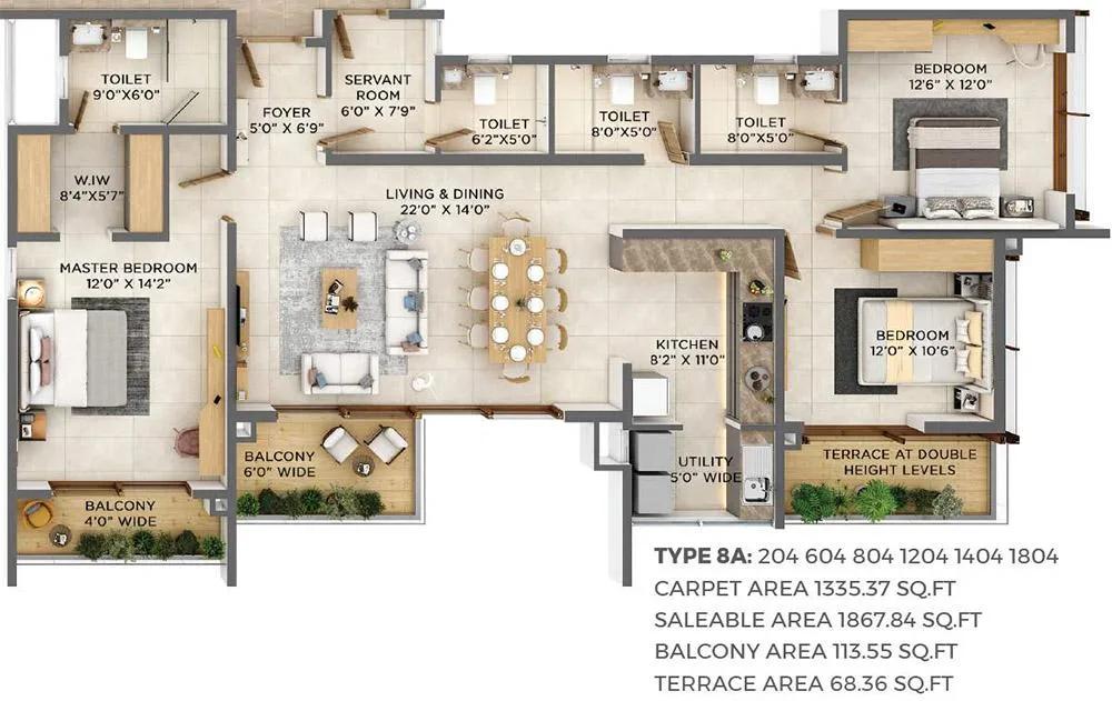 3.5BHK 1867 - VBHC Aurora Yelahanka