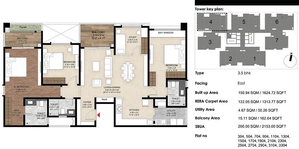 3.5bhk 1624 mana the right life mana skanda the right life